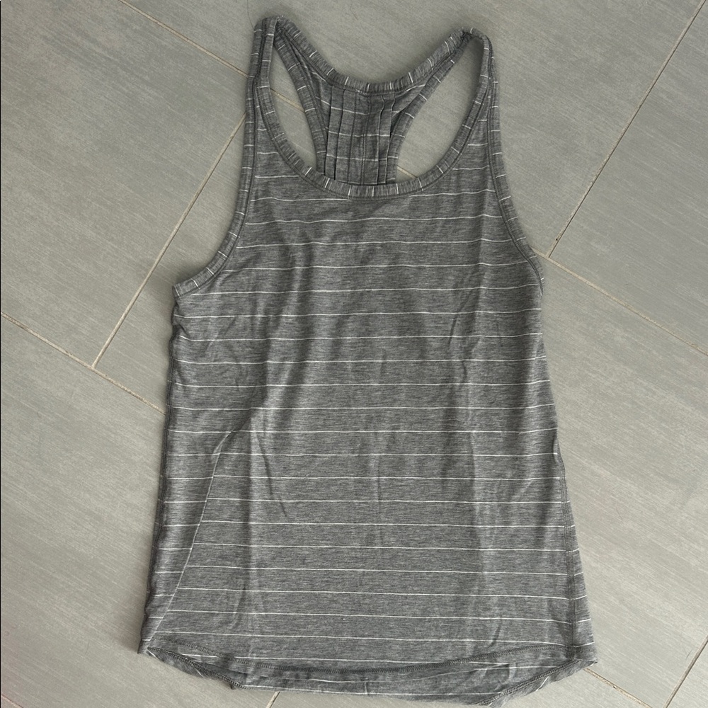 lululemon athletica Grey Striped Racerback Tank
